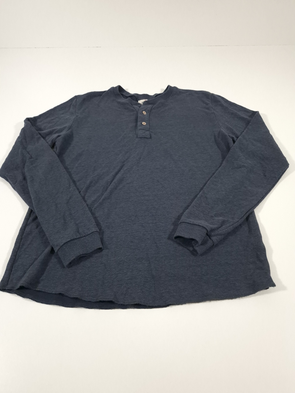 Marine Layer Henley Shirt Mens Medium Blue Long Sleeve Tee Lightweight Casual